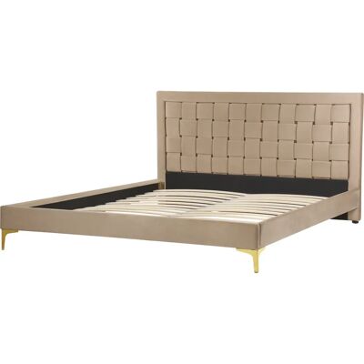 Sänky Beliani LIMOUX - Samet Taupe - EU King Size Sänky Beliani LIMOUX - Samet Taupe - EU King Size