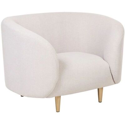 Beliani Sillón - Poliéster Beige Suave Estilo Glam Retro - Armchair Beliani Sillón - Poliéster Beige Suave Estilo Glam Retro - Armchair