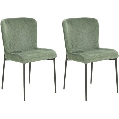 Beliani Ensemble de 2 Chaises - Vert Foncé - Polyester - Mobilier Moderne - Publicité Beliani Ensemble de 2 Chaises - Vert Foncé - Polyester - Mobilier Moderne - Publicité