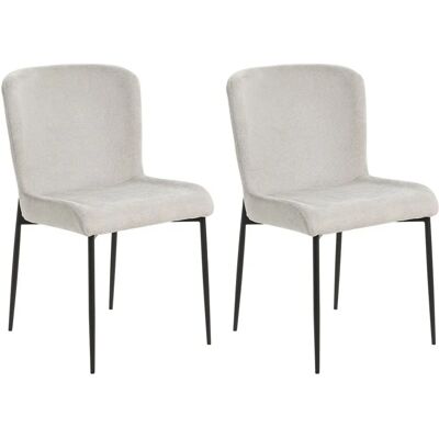 Beliani Ensemble de 2 Chaises en Polyester Gris Clair - Chaises de Salle à Manger - Publicité Beliani Ensemble de 2 Chaises en Polyester Gris Clair - Chaises de Salle à Manger - Publicité