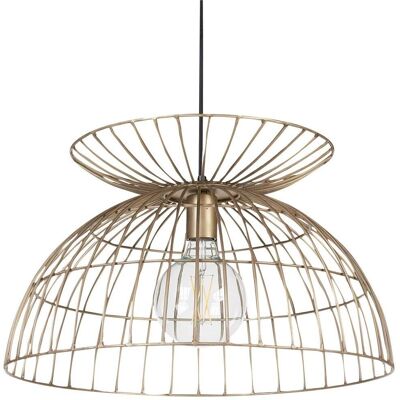 Lámpara colgante de latón Beliani - Diseño de jaula abierta Iluminación moderna Lámpara colgante de latón Beliani - Diseño de jaula abierta Iluminación moderna
