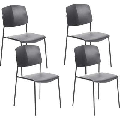 Beliani Satz mit 4 Schwarzen Moderne Esszimmerstühle - Stühle Beliani Satz mit 4 Schwarzen Moderne Esszimmerstühle - Stühle