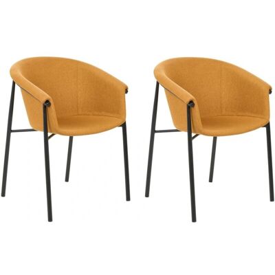 Beliani Ensemble de 2 Chaises en Tissu Orange - Chaises de Salle à Manger - Publicité Beliani Ensemble de 2 Chaises en Tissu Orange - Chaises de Salle à Manger - Publicité