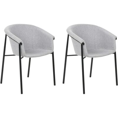 Ensemble de 2 Chaises de Salle à Manger Beliani - Tissu Gris Moderne - Publicité Ensemble de 2 Chaises de Salle à Manger Beliani - Tissu Gris Moderne - Publicité