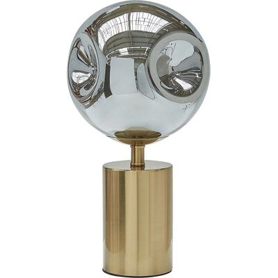 Beliani Messing Metall Glas Schirm Modern Glam Tischlampe Beliani Messing Metall Glas Schirm Modern Glam Tischlampe