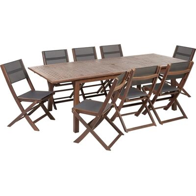 Conjunto de Comedor para Jardín Beliani - Madera de Acacia 8 Plazas Conjunto de Comedor para Jardín Beliani - Madera de Acacia 8 Plazas