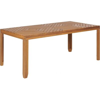 Table de jardin en acacia claire 180x90cm pour 6 personnes - Publicité Table de jardin en acacia claire 180x90cm pour 6 personnes - Publicité