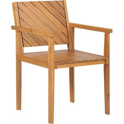 Beliani Chaise de jardin BARATTI Bois Clair - Chaise de jardin - Publicité Beliani Chaise de jardin BARATTI Bois Clair - Chaise de jardin - Publicité