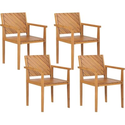 Chaises de Jardin Beliani - 4 Bois d'Acacia Clair - Style Traditionnel - Publicité Chaises de Jardin Beliani - 4 Bois d'Acacia Clair - Style Traditionnel - Publicité