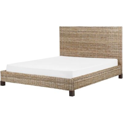 Beliani Luonnollinen Rattan King Sänky - Lattialauta Moderne Boho Beliani Luonnollinen Rattan King Sänky - Lattialauta Moderne Boho