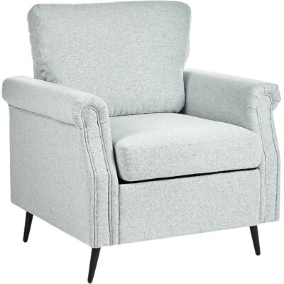 Sillón de poliéster gris claro Beliani - Estilo retro salón Sillón de poliéster gris claro Beliani - Estilo retro salón