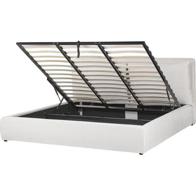 Beliani Super King Ottoman Sänky Off-White Sametti - Makuuhuoneen Kalusteet Beliani Super King Ottoman Sänky Off-White Sametti - Makuuhuoneen Kalusteet