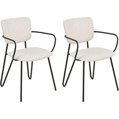 Beliani Set aus 2 Esszimmerstühlen Creme - Moderner Esszimmerstuhl Beliani Set aus 2 Esszimmerstühlen Creme - Moderner Esszimmerstuhl