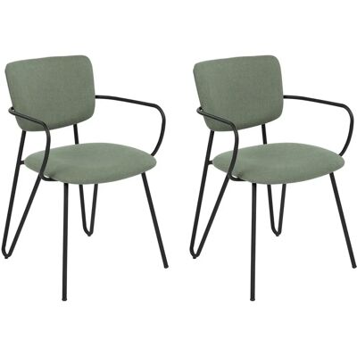Ensemble de 2 Chaises de Salle à Manger en Tissu Vert Foncé - Chaises de Salle à Manger - Publicité Ensemble de 2 Chaises de Salle à Manger en Tissu Vert Foncé - Chaises de Salle à Manger - Publicité