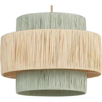 Lampada a sospensione Beliani Carta Naturale e Verde Stile Japandi - Lampada a sospensione Lampada a sospensione Beliani Carta Naturale e Verde Stile Japandi - Lampada a sospensione