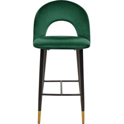 Ensemble de 2 chaises de bar en velours vert émeraude - Chaises de bar - Publicité Ensemble de 2 chaises de bar en velours vert émeraude - Chaises de bar - Publicité