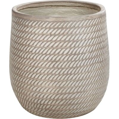 Beliani Maceta Taupe - 39x44x39 cm Florero Redondo de Exterior Beliani Maceta Taupe - 39x44x39 cm Florero Redondo de Exterior