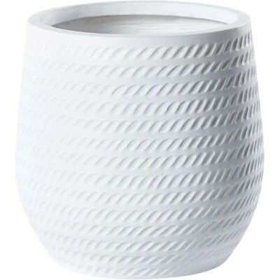 Beliani Off-white Fiberglas-Topf - Rund für Pflanzen, Außen & Innen Beliani Off-white Fiberglas-Topf - Rund für Pflanzen, Außen & Innen