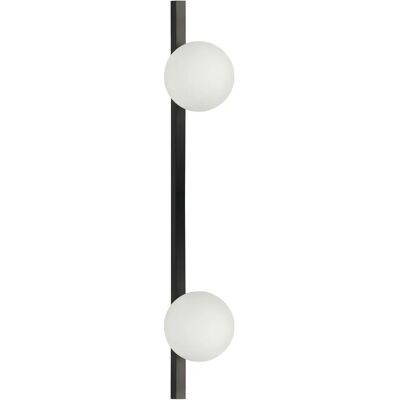 Lámpara de pared Beliani ISABELLA 2 luces negro blanco vidrio 85 cm - Lámpara de pared Lámpara de pared Beliani ISABELLA 2 luces negro blanco vidrio 85 cm - Lámpara de pared