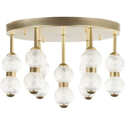Lámpara de colgar Beliani Oro Metal Hierro Pantalla de vidrio Luces LED integradas Forma redonda Iluminación moderna glamour Sala comedor dormitorio Lámpara de colgar Beliani Oro Metal Hierro Pantalla de vidrio Luces LED integradas Forma redonda Iluminación moderna glamour Sala comedor dormitorio