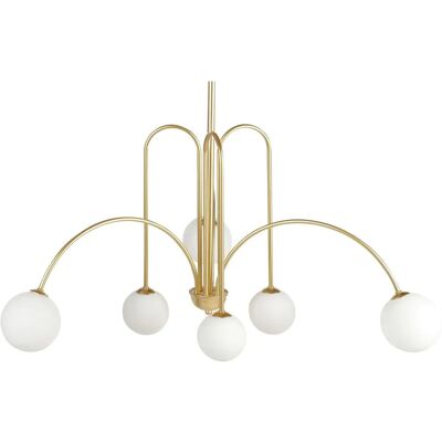 Beliani Lámpara de Techo Dorada Estilo Glamour Moderno - Lámpara Beliani Lámpara de Techo Dorada Estilo Glamour Moderno - Lámpara