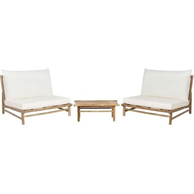 Beliani Off-White Bambus Lounge Set Todi - Lounge Set Beliani Off-White Bambus Lounge Set Todi - Lounge Set