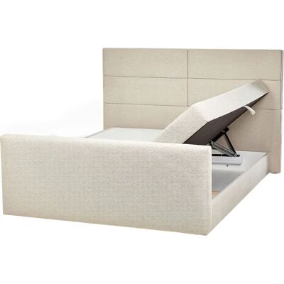 Beliani King Size Divan Bed with Storage - Beige Upholstery - 5ft3 - Makuuhuoneen Huonekalut Beliani King Size Divan Bed with Storage - Beige Upholstery - 5ft3 - Makuuhuoneen Huonekalut