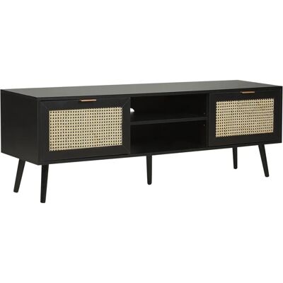 Beliani Musta rattan TV-taso - TV-taso Beliani Musta rattan TV-taso - TV-taso