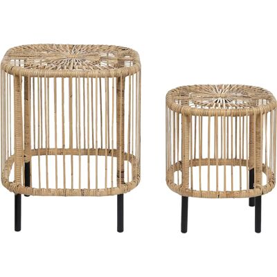 Beliani 2:n Rattan Puutarhapöytien Setti - Coffee Table Set Beliani 2:n Rattan Puutarhapöytien Setti - Coffee Table Set