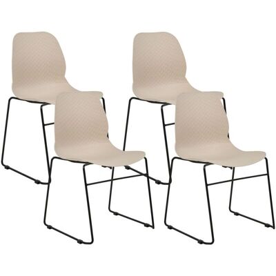 Beliani Satz aus 4 Esszimmerstühlen Beige - Esszimmerstühle Beliani Satz aus 4 Esszimmerstühlen Beige - Esszimmerstühle