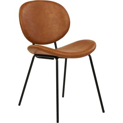 Beliani - Modèle LUANA - Ensemble de 2 chaises en faux cuir marron doré - Chaises de salle à manger - Publicité Beliani - Modèle LUANA - Ensemble de 2 chaises en faux cuir marron doré - Chaises de salle à manger - Publicité