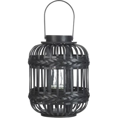 Linterna de bambú Beliani 30 cm Negra - Linterna Linterna de bambú Beliani 30 cm Negra - Linterna