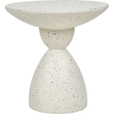 Beliani Table d'Appui - Blanc - Effet Terrazzo - Mobilier d'Extérieur - Publicité Beliani Table d'Appui - Blanc - Effet Terrazzo - Mobilier d'Extérieur - Publicité