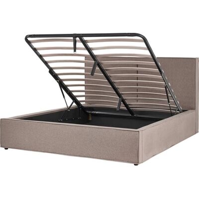Beliani King Size Taupe Tekstiili Ottoman Sänky - Sänky Beliani King Size Taupe Tekstiili Ottoman Sänky - Sänky