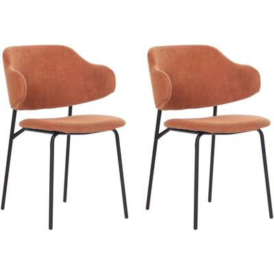Ensemble de 2 chaises de salle à manger Beliani - Tissu orange - Moderne - Publicité Ensemble de 2 chaises de salle à manger Beliani - Tissu orange - Moderne - Publicité