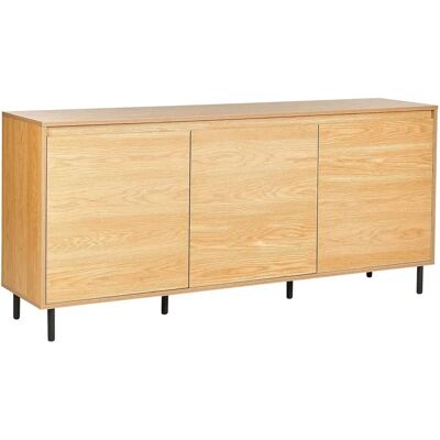 Beliani - Aparador de Madera Clara de 3 Puertas - Mueble de Almacenaje Beliani - Aparador de Madera Clara de 3 Puertas - Mueble de Almacenaje