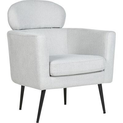Beliani Sillón Tela Gris Claro Patas Negras - Armchair Beliani Sillón Tela Gris Claro Patas Negras - Armchair