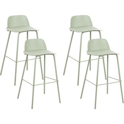 Beliani Ensemble de 4 Tabourets de Bar Vert Moderne - Publicité Beliani Ensemble de 4 Tabourets de Bar Vert Moderne - Publicité