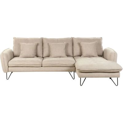 Beliani Corner Sofa SERSAN - Beige White Fabric, Adjustable, Modern Beliani Corner Sofa SERSAN - Beige White Fabric, Adjustable, Modern