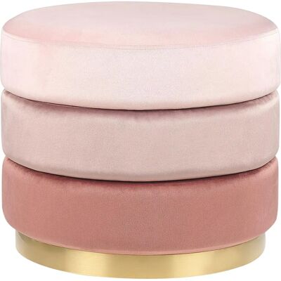 Pouffe de Terciopelo Rosa Beliani - Taburete Moderno Glamour Pouffe de Terciopelo Rosa Beliani - Taburete Moderno Glamour