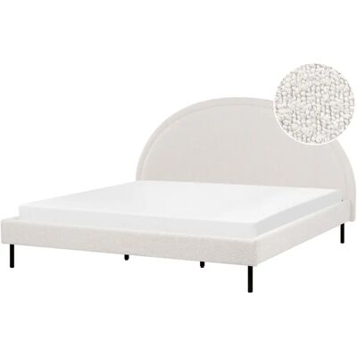 Beliani MARGUT Valkoinen Sänky - 180x200cm Super King - Minimalistinen Muotoilu Beliani MARGUT Valkoinen Sänky - 180x200cm Super King - Minimalistinen Muotoilu