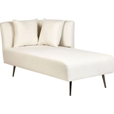 Beliani Riom Fauteuil Longue Blanc Côté Gauche Tissu en Polyester - Design Moderne - Publicité Beliani Riom Fauteuil Longue Blanc Côté Gauche Tissu en Polyester - Design Moderne - Publicité