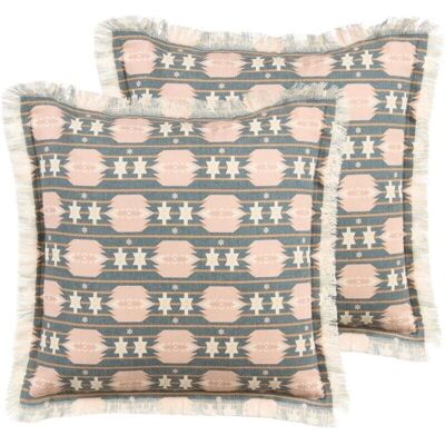 Beliani Ensemble de 2 Coussins Décoratifs - Motif Géométrique Moderne Accessoires de Décor - Publicité Beliani Ensemble de 2 Coussins Décoratifs - Motif Géométrique Moderne Accessoires de Décor - Publicité