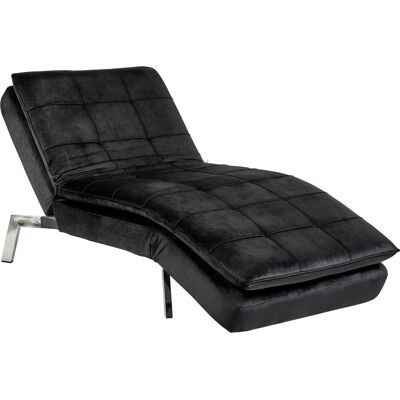 Beliani Lounge Nojatuoli Samettinen Musta Säädettävä Selkä Beliani Lounge Nojatuoli Samettinen Musta Säädettävä Selkä