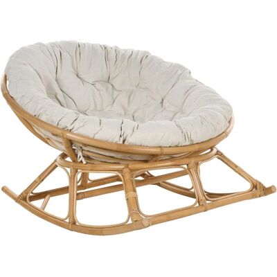 Chaise berçante Beliani Beige Clair Rotin - Rocking Chair - Publicité Chaise berçante Beliani Beige Clair Rotin - Rocking Chair - Publicité