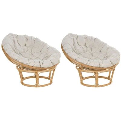 Beliani 2 Tuolin Sarja Rattan Vaalean Beige - Puutarhatuolit Beliani 2 Tuolin Sarja Rattan Vaalean Beige - Puutarhatuolit