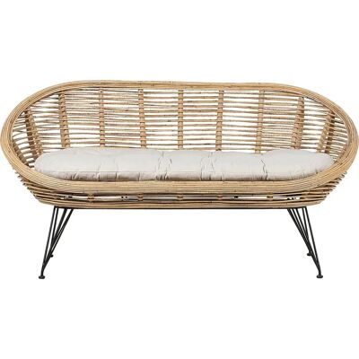Sofá de 2 plazas Beliani Ratán Natural Beige - Muebles para interior y exterior Sofá de 2 plazas Beliani Ratán Natural Beige - Muebles para interior y exterior