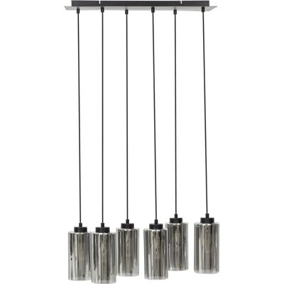 Beliani Lámpara Colgante Moderna Gris 6 Luces Beliani Lámpara Colgante Moderna Gris 6 Luces