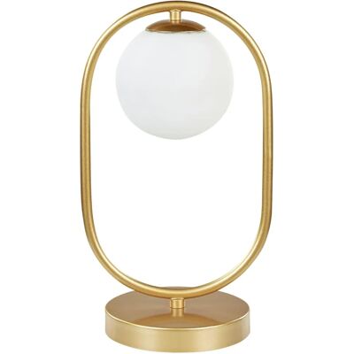 Beliani Tischlampe Gold Glas-Schirm Eisenrahmen - Tischlampe Beliani Tischlampe Gold Glas-Schirm Eisenrahmen - Tischlampe