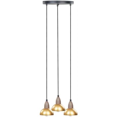 Beliani Messing Pendelleuchte - 3-Licht Modern Deckenlampe Beliani Messing Pendelleuchte - 3-Licht Modern Deckenlampe